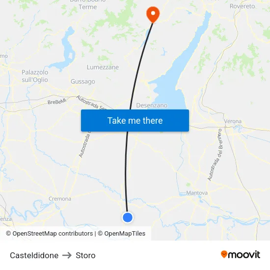 Casteldidone to Storo map