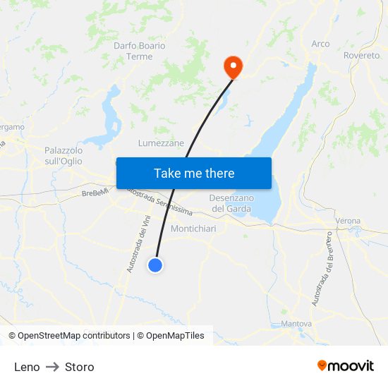 Leno to Storo map
