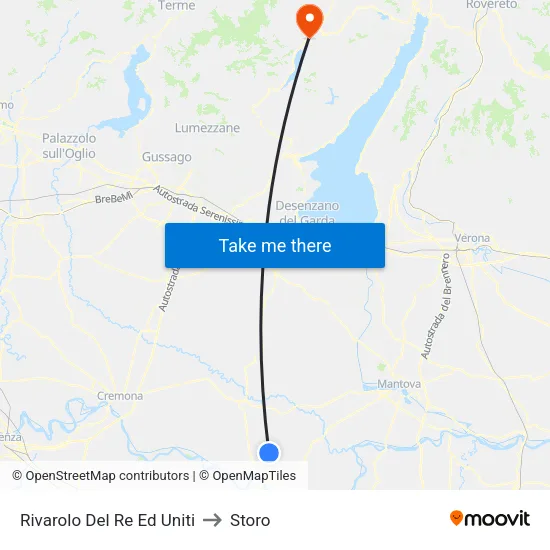 Rivarolo del Re ed Uniti to Storo map
