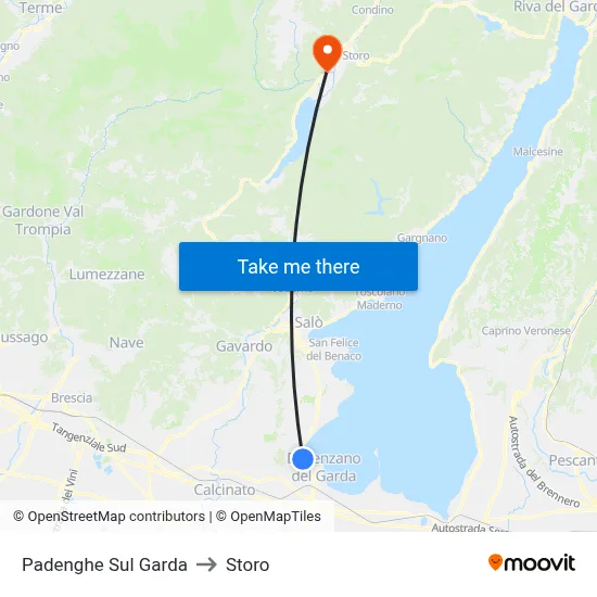 Padenghe Sul Garda to Storo map