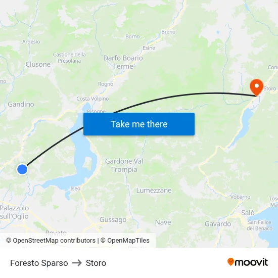 Foresto Sparso to Storo map