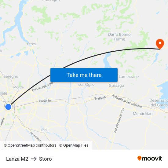Lanza M2 to Storo map