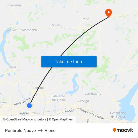 Pontirolo Nuovo to Vione map