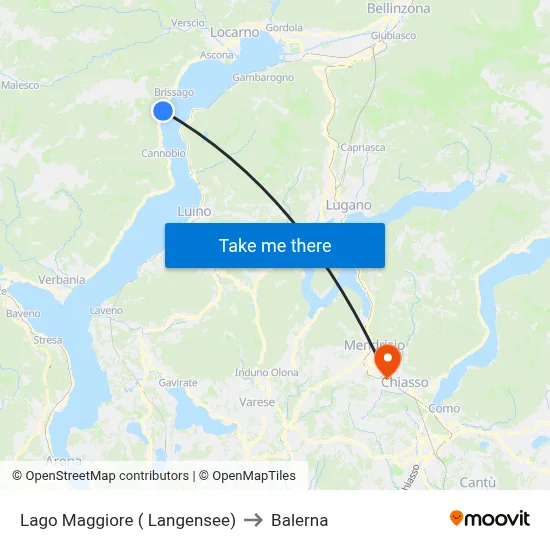 Lago Maggiore ( Langensee) to Balerna map