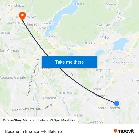 Besana In Brianza to Balerna map