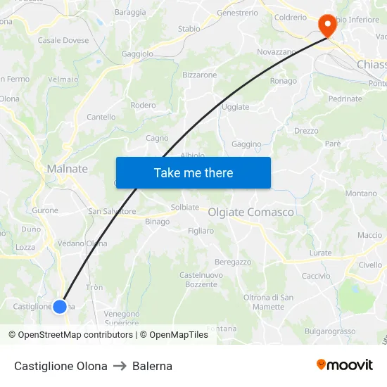 Castiglione Olona to Balerna map