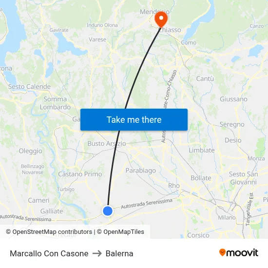Marcallo con Casone to Balerna map