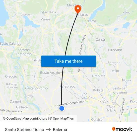 Santo Stefano Ticino to Balerna map