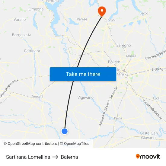 Sartirana Lomellina to Balerna map