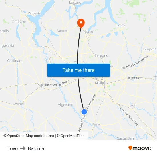 Trovo to Balerna map