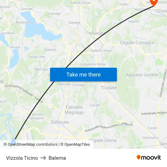 Vizzola Ticino to Balerna map