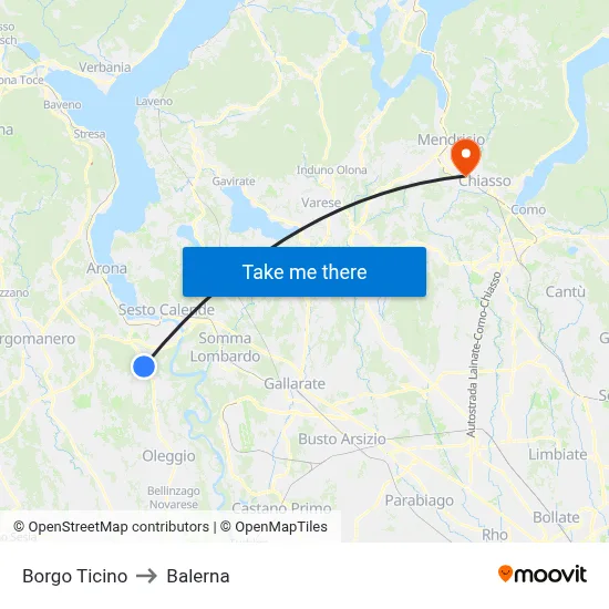 Borgo Ticino to Balerna map