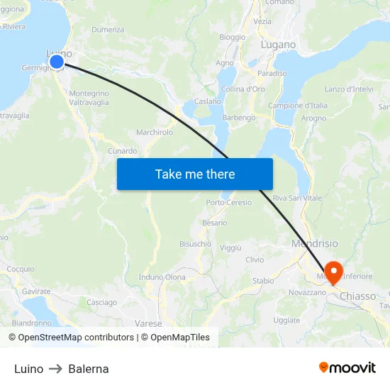 Luino to Balerna map