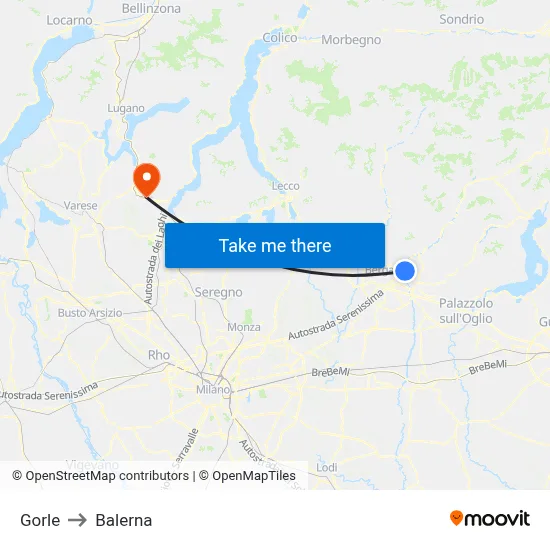 Gorle to Balerna map