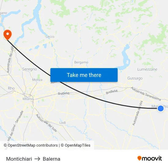 Montichiari to Balerna map