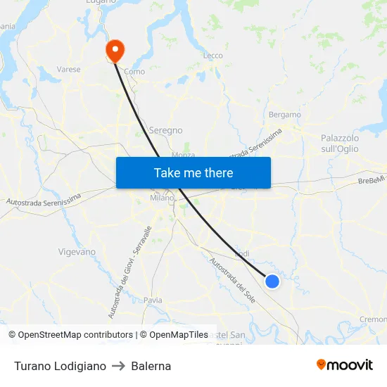 Turano Lodigiano to Balerna map