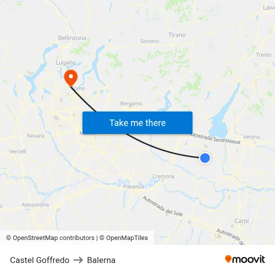 Castel Goffredo to Balerna map