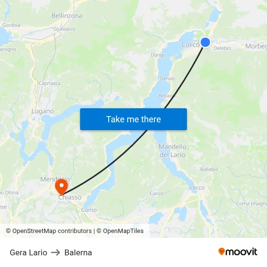 Gera Lario to Balerna map
