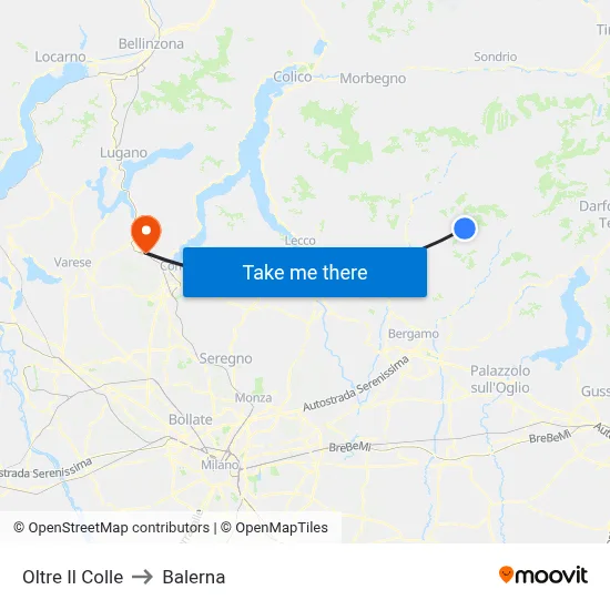 Oltre Il Colle to Balerna map