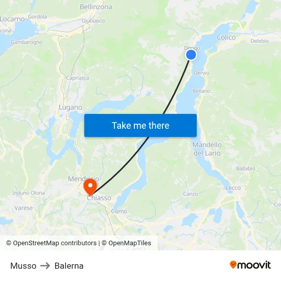 Musso to Balerna map