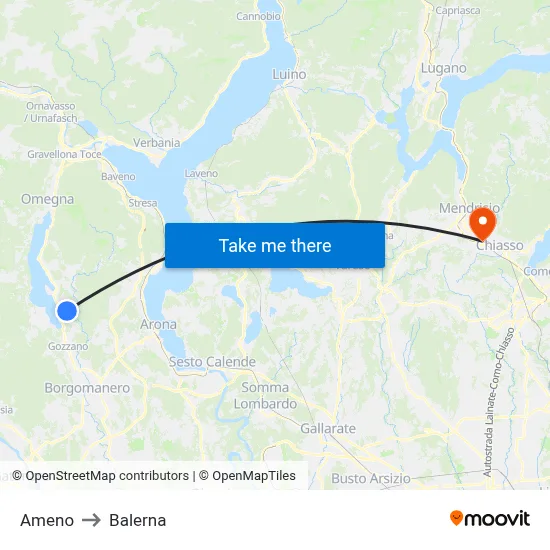 Ameno to Balerna map