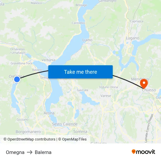 Omegna to Balerna map