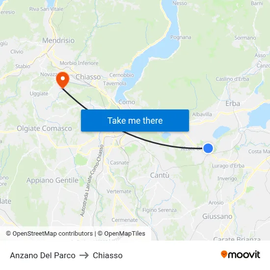 Anzano Del Parco to Chiasso map