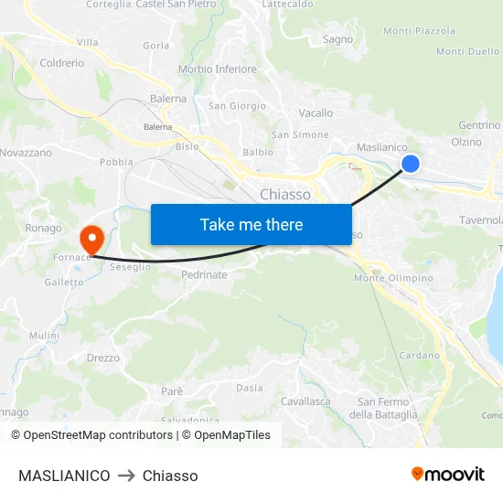 MASLIANICO to Chiasso map