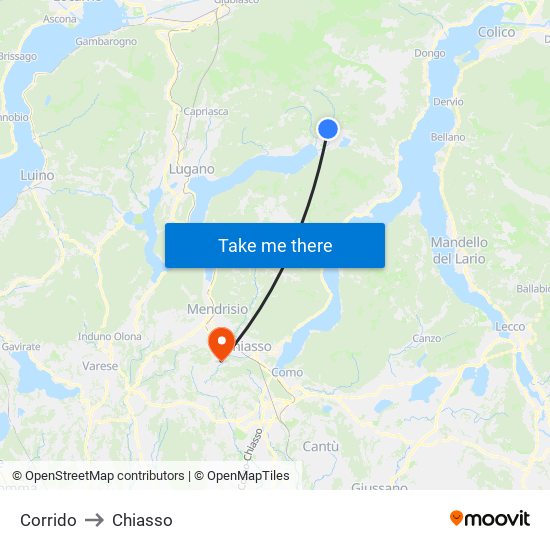 Corrido to Chiasso map