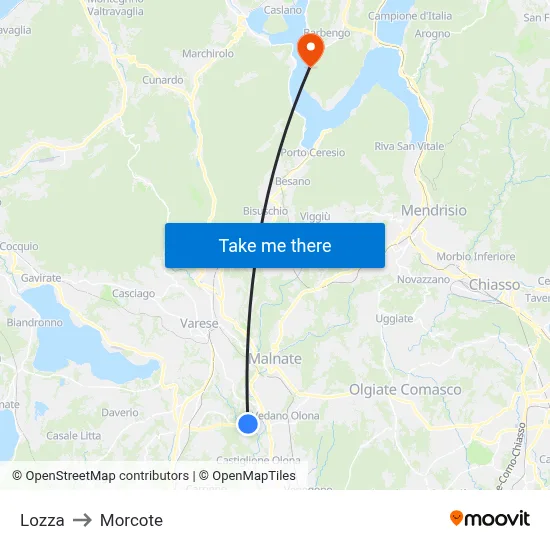 Lozza to Morcote map