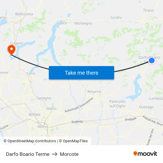 Darfo Boario Terme to Morcote map