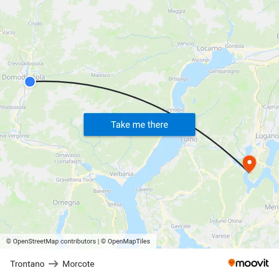 Trontano to Morcote map