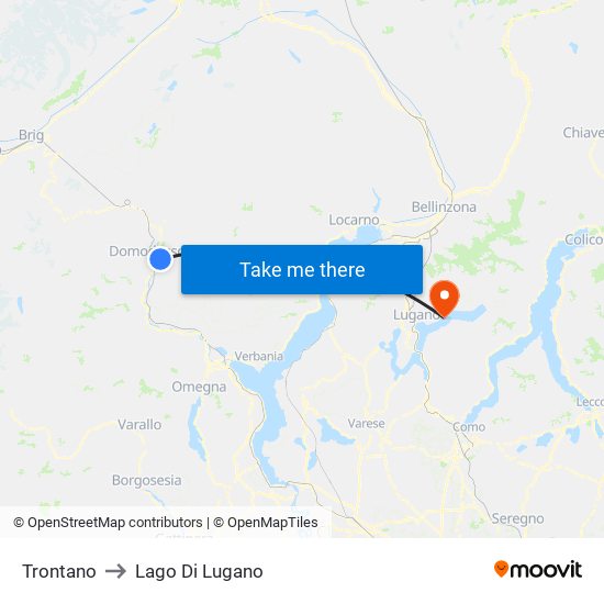 Trontano to Lago Di Lugano map