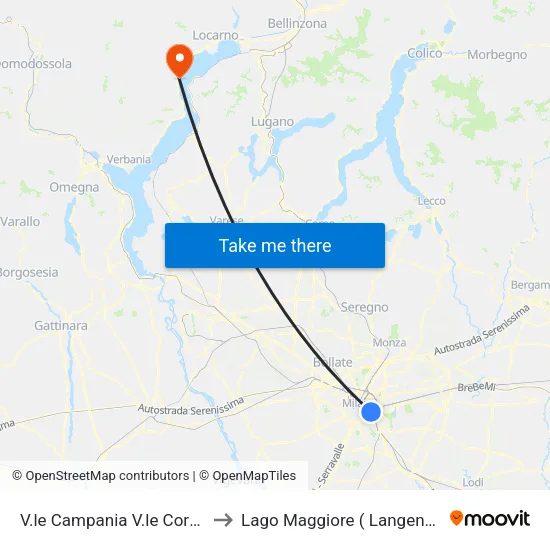 V.le Campania V.le Corsica to Lago Maggiore ( Langensee) map