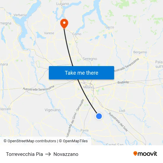 Torrevecchia Pia to Novazzano map