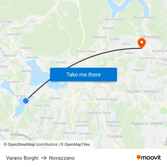 Varano Borghi to Novazzano map