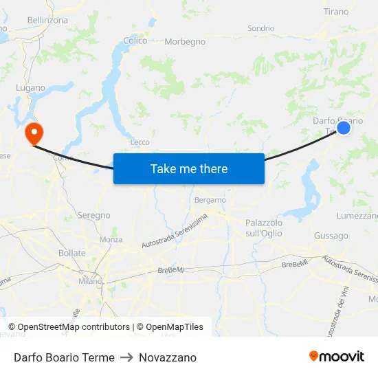 Darfo Boario Terme to Novazzano map