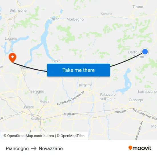 Piancogno to Novazzano map