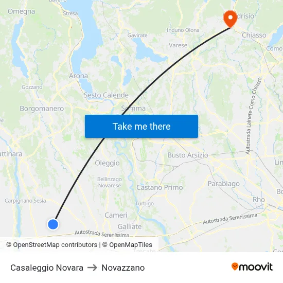 Casaleggio Novara to Novazzano map
