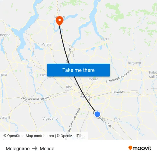 Melegnano to Melide map