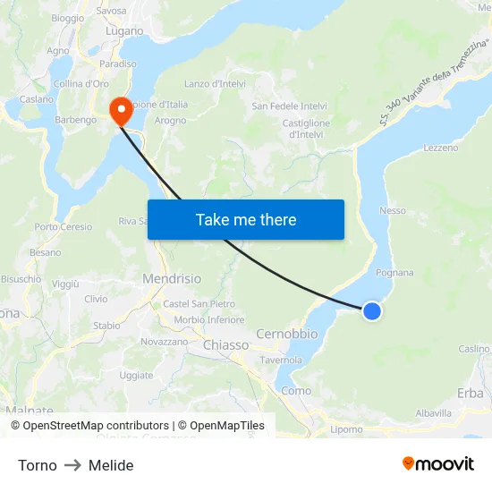 Torno to Melide map