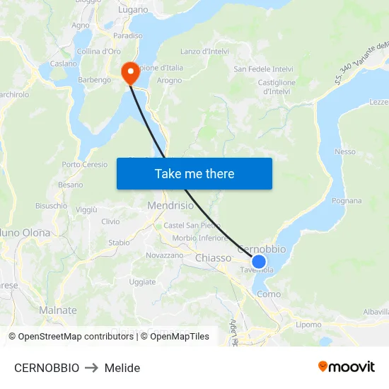 Cernobbio to Melide map