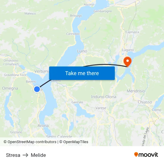 Stresa to Melide map
