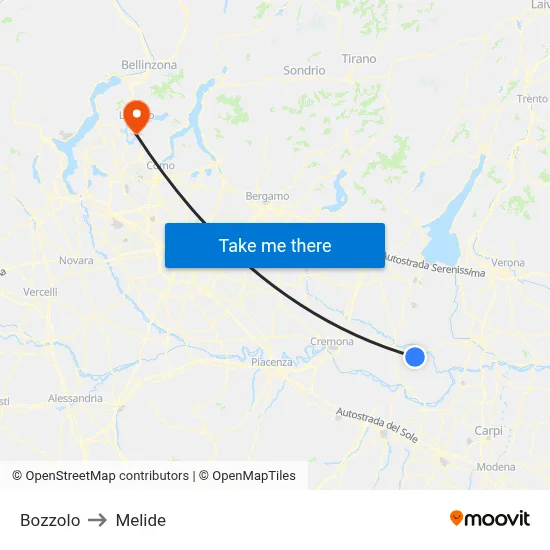 Bozzolo to Melide map