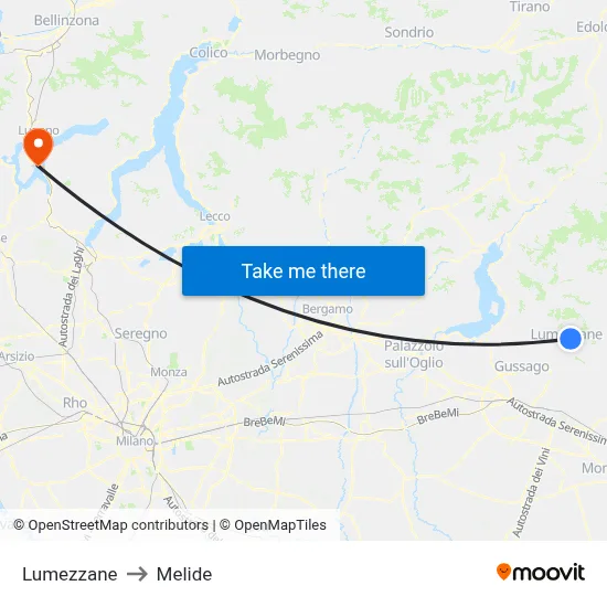 Lumezzane to Melide map
