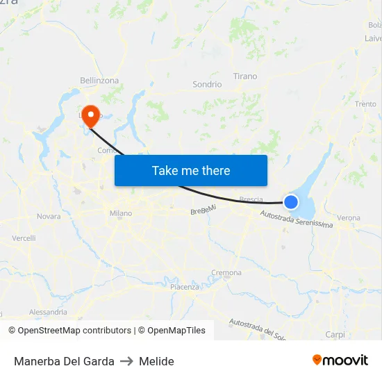 Manerba Del Garda to Melide map