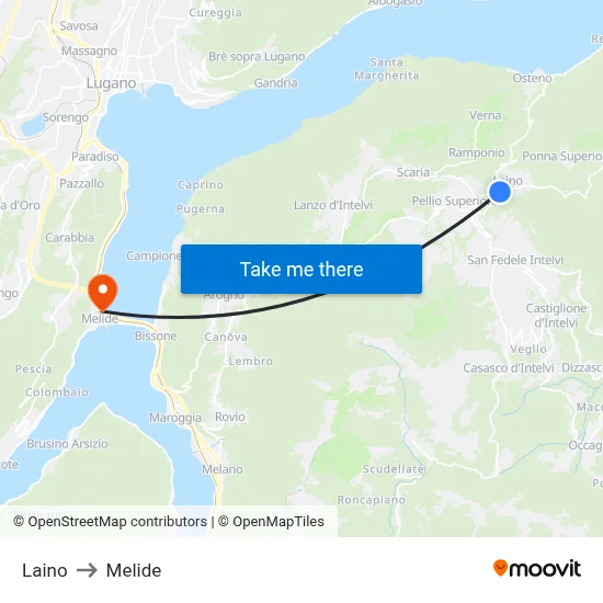 Laino to Melide map
