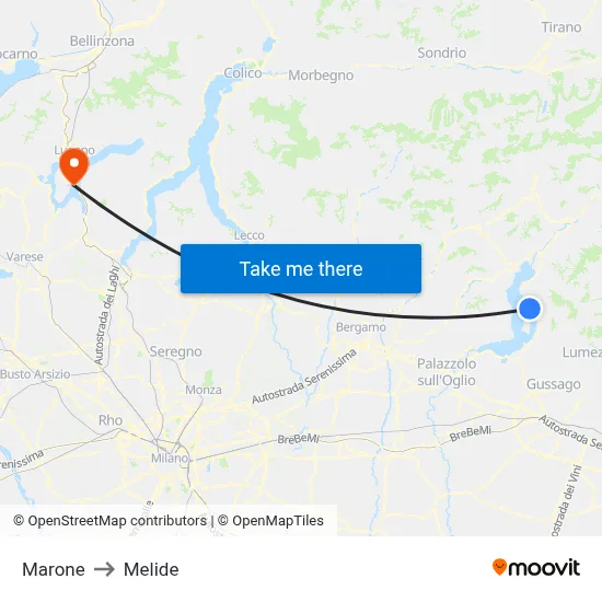 Marone to Melide map