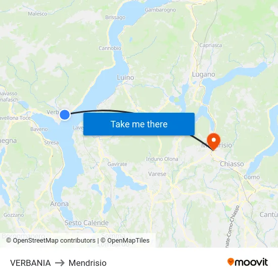VERBANIA to Mendrisio map