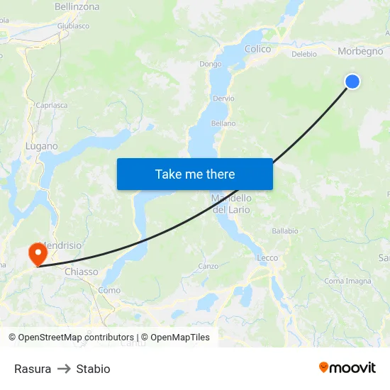 Rasura to Stabio map